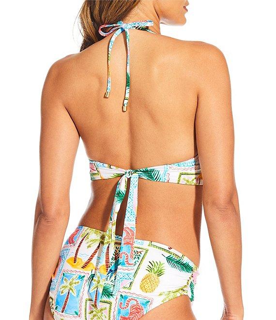 Gibson & Latimer Destination Vacation Banded Triangle Halter Swim Top Product Image