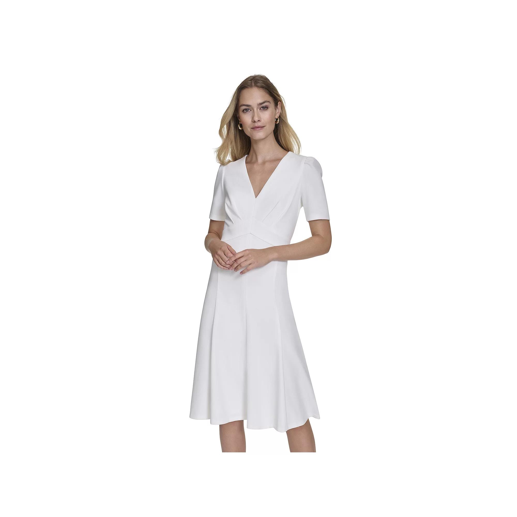 Women's Andrew Marc Criss Cross Pleated Midi Dress,  Product Image