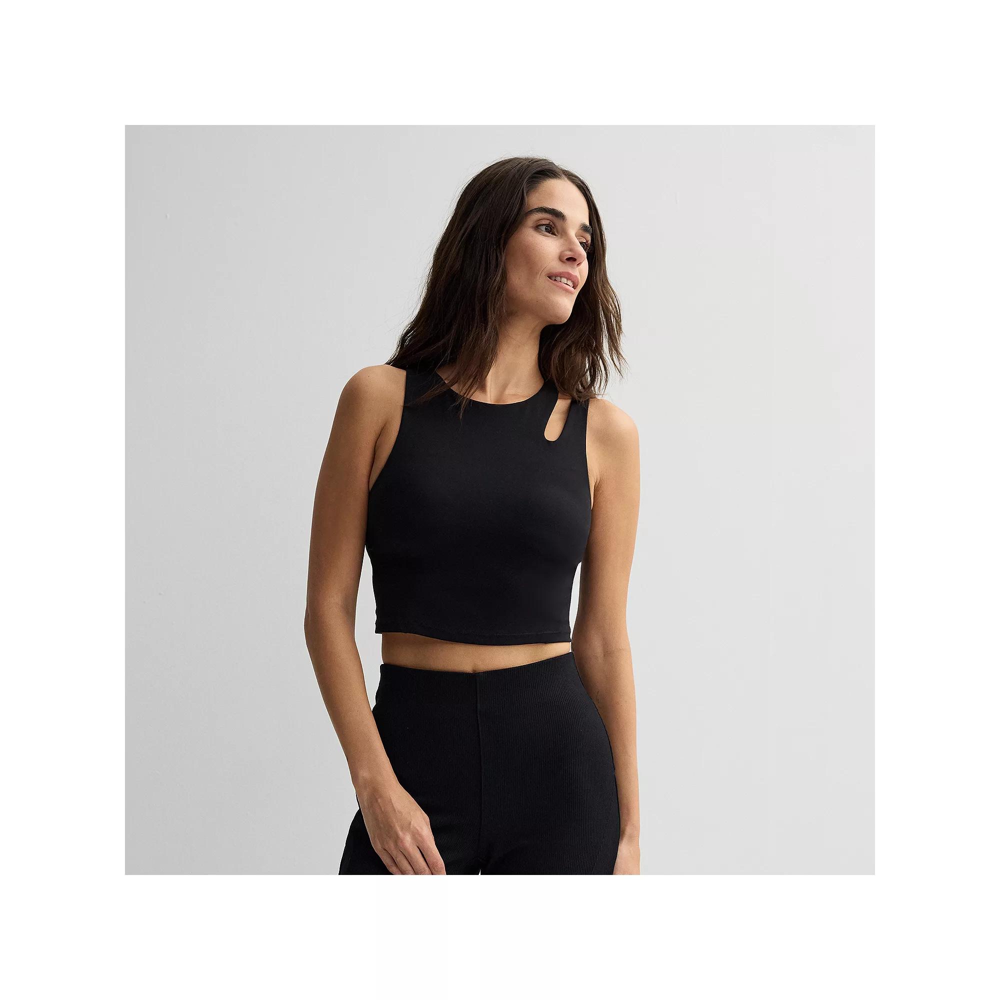 Women's FLX Affirmation Cut-Out Tank Top, Size: Medium, Mineral Black Product Image