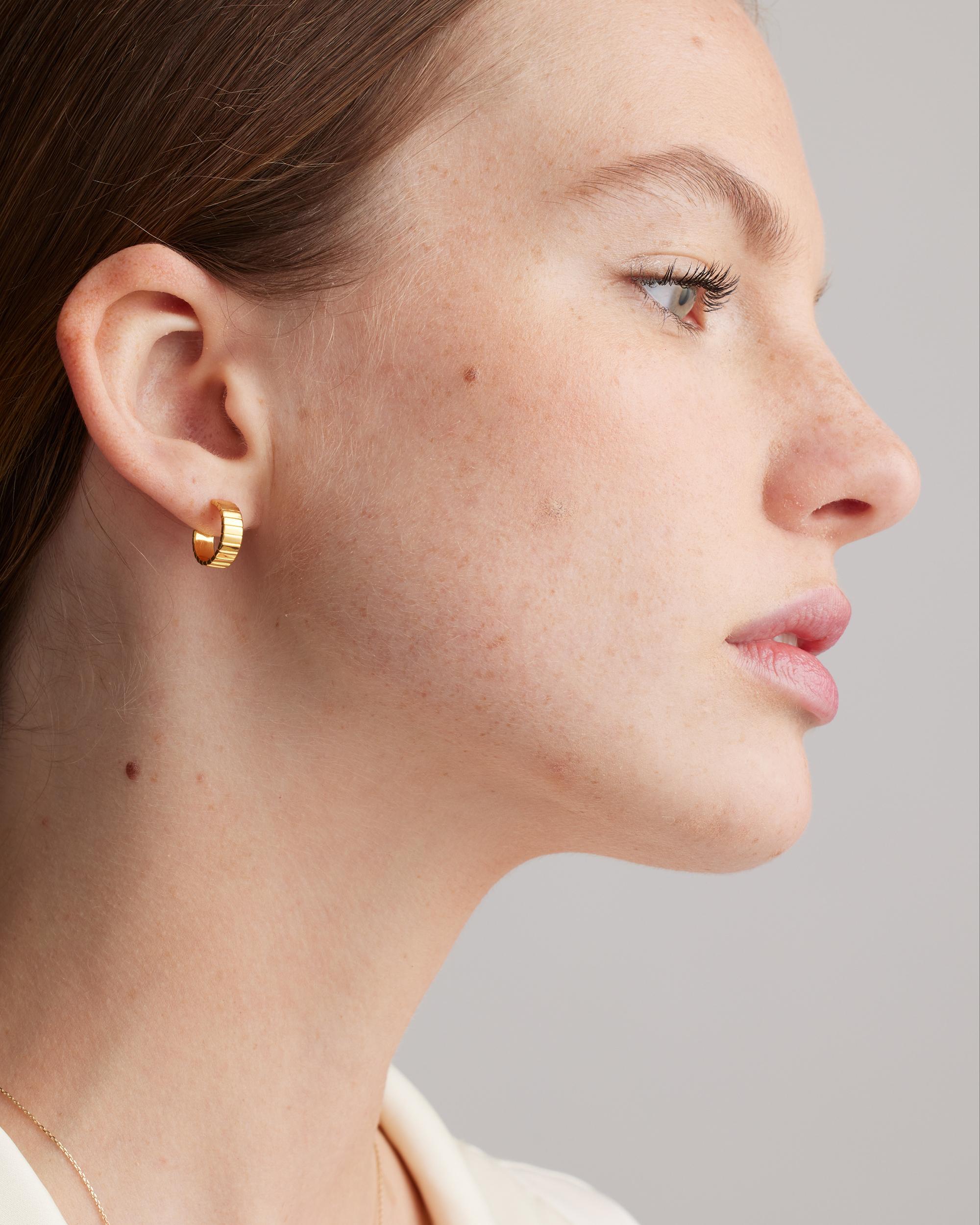 Quince | Women's Ridge Half Huggie Hoop Earrings Product Image