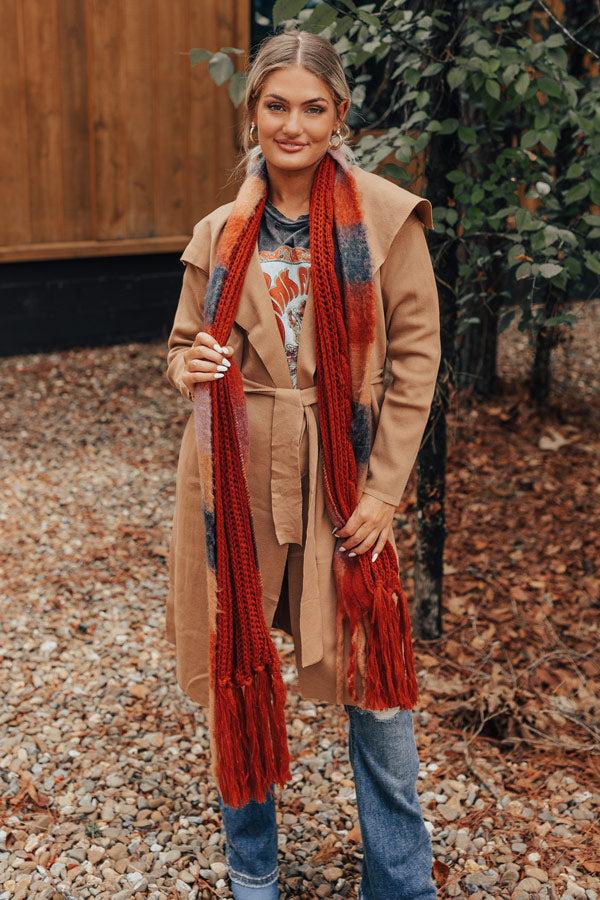 Early Start Knit Scarf In Rust Product Image