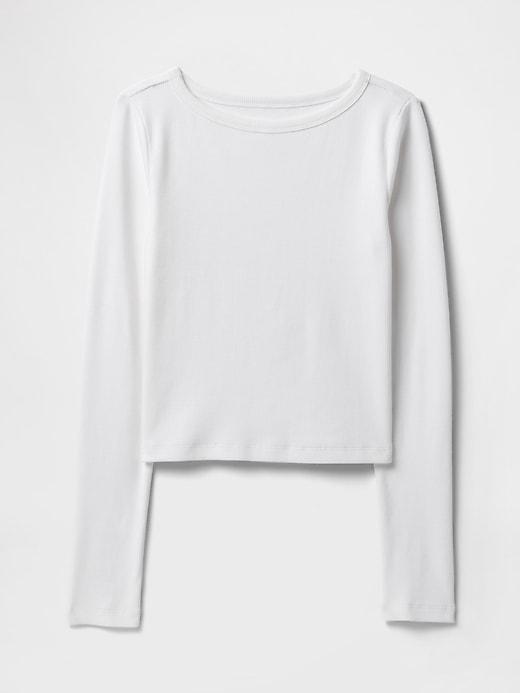 Heavyweight Rib Boatneck Crop T-Shirt Product Image