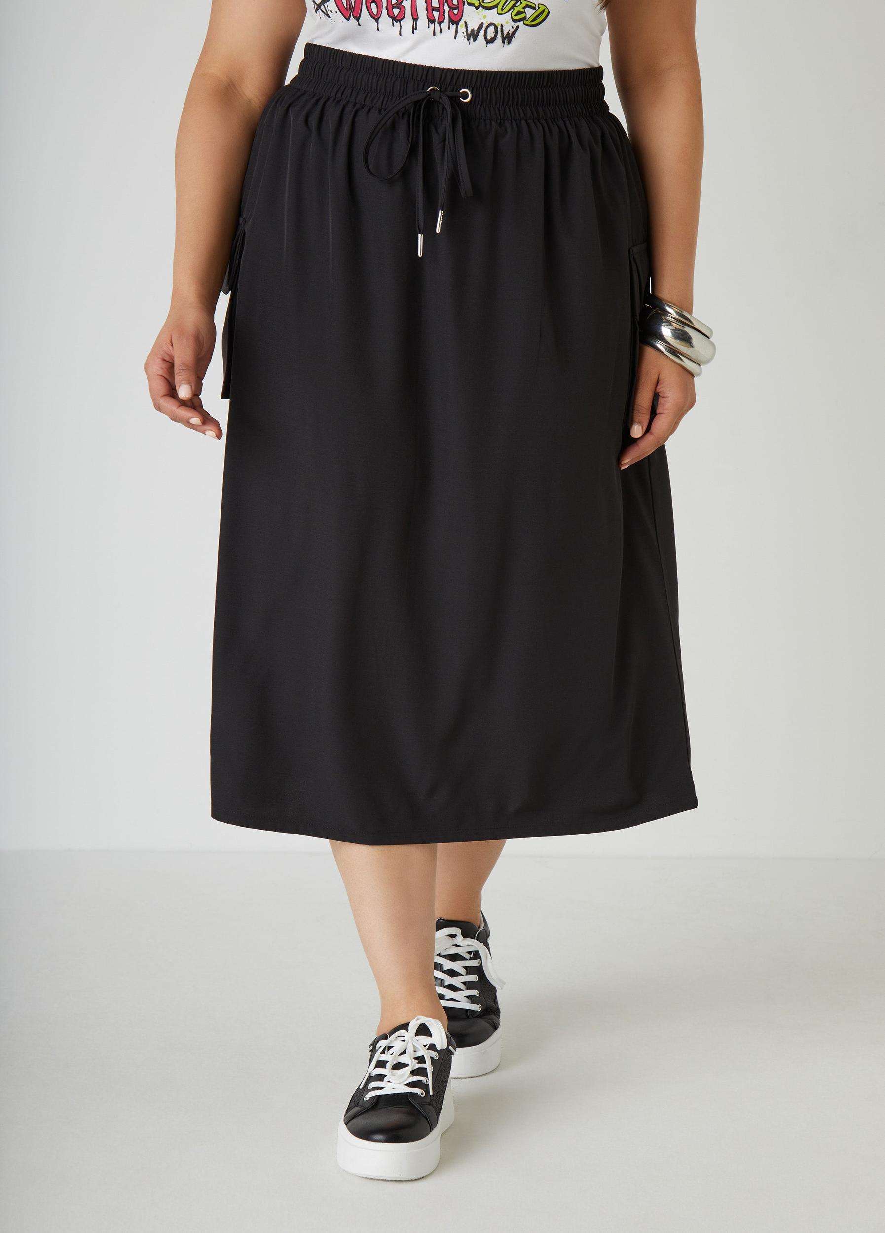 Plus Size Midi Cargo Skirt Ashley Stewart Product Image