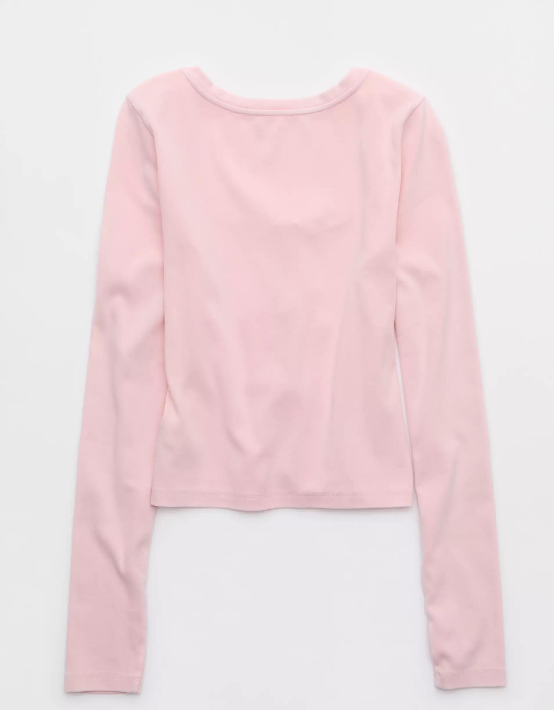 Aerie Long Sleeve Tie Front Cardigan Product Image