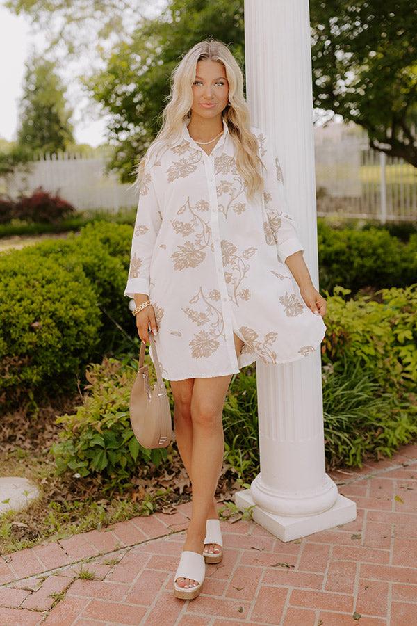 Bungalow Cutie Embroidered Button Down Mini Dress Product Image