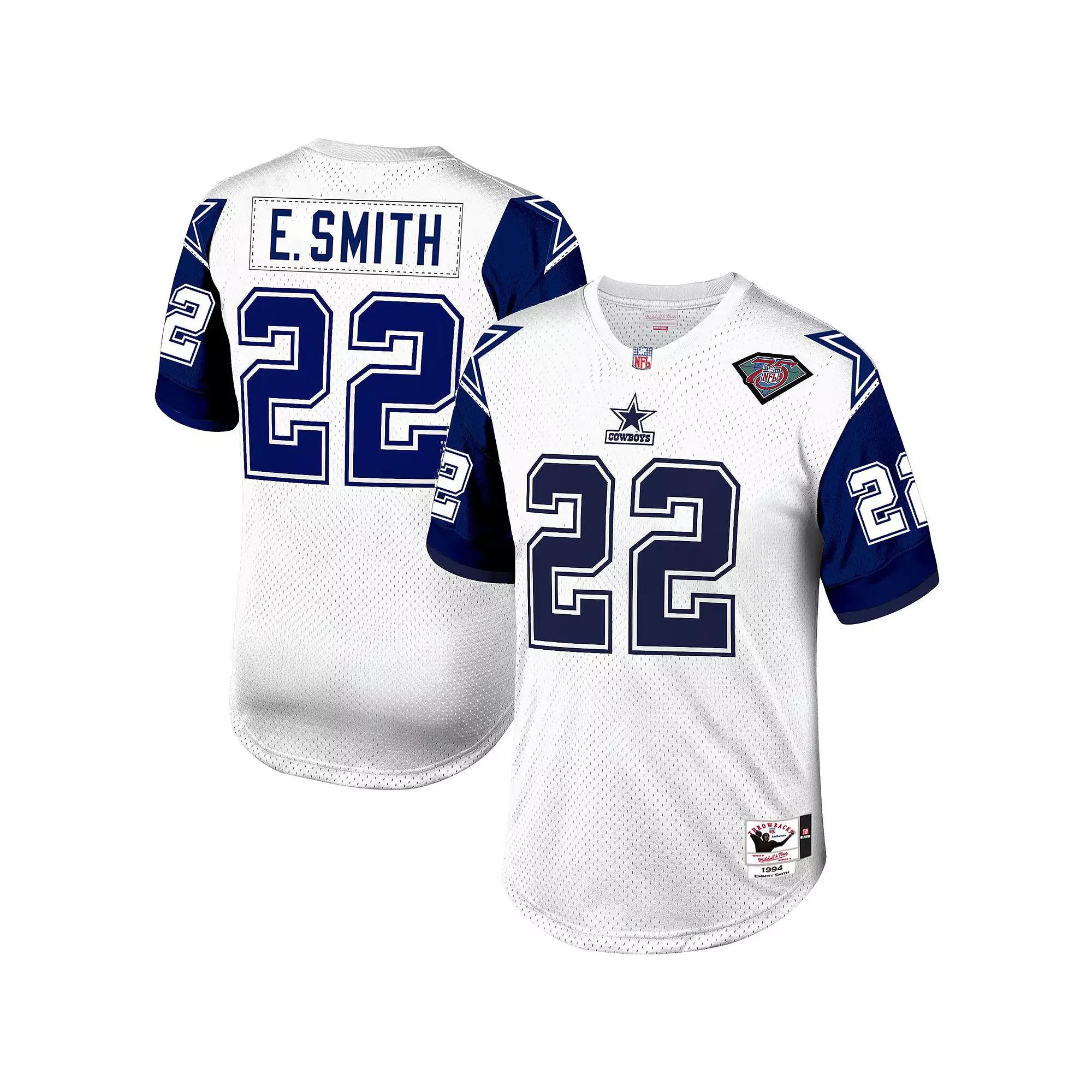 Men's Mitchell & Ness Emmitt Smith White Dallas Cowboys 1996 Authentic Throwback Retired Player Jersey,  Product Image