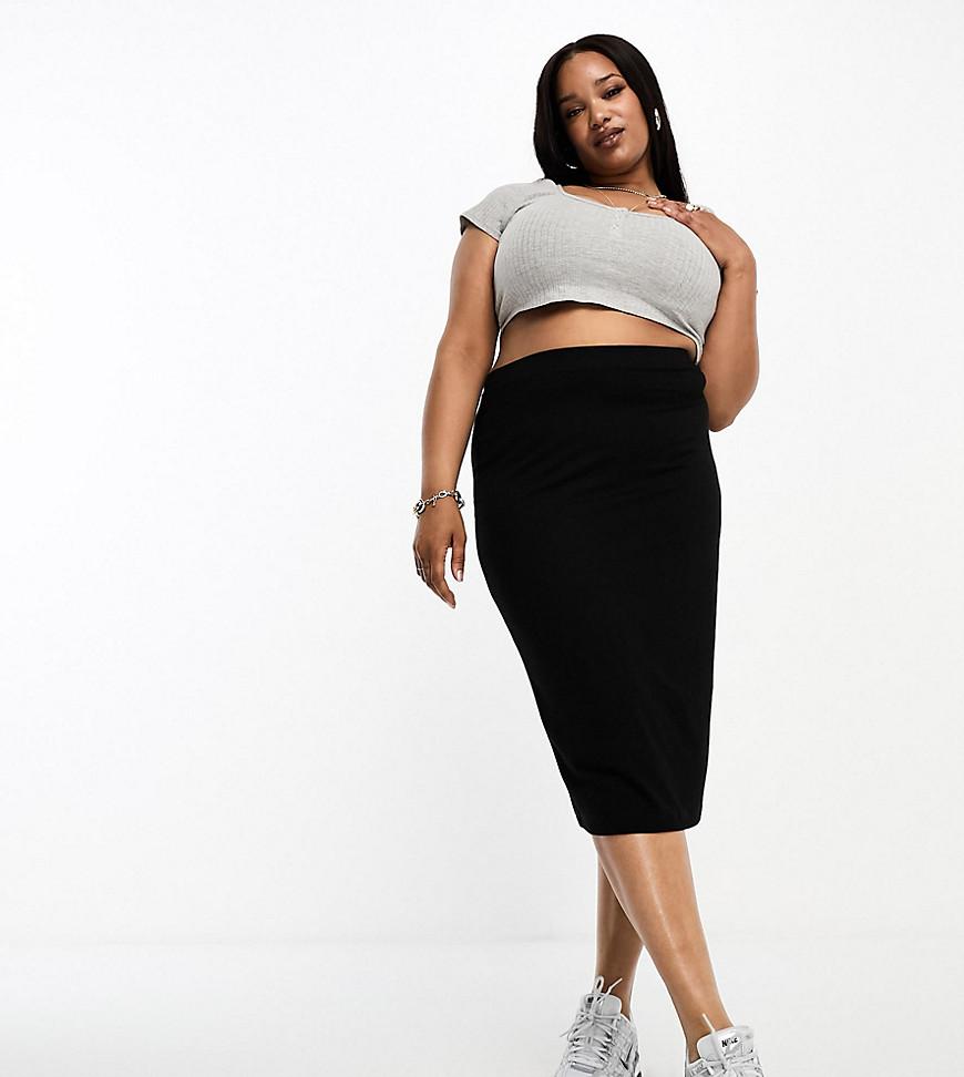 ASOS DESIGN Curve jersey pencil midi skirt Product Image