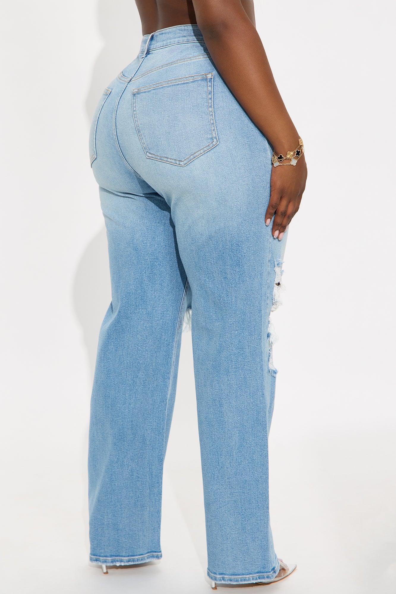 Iconic Crossover Straight Leg Jeans - Light Wash Product Image