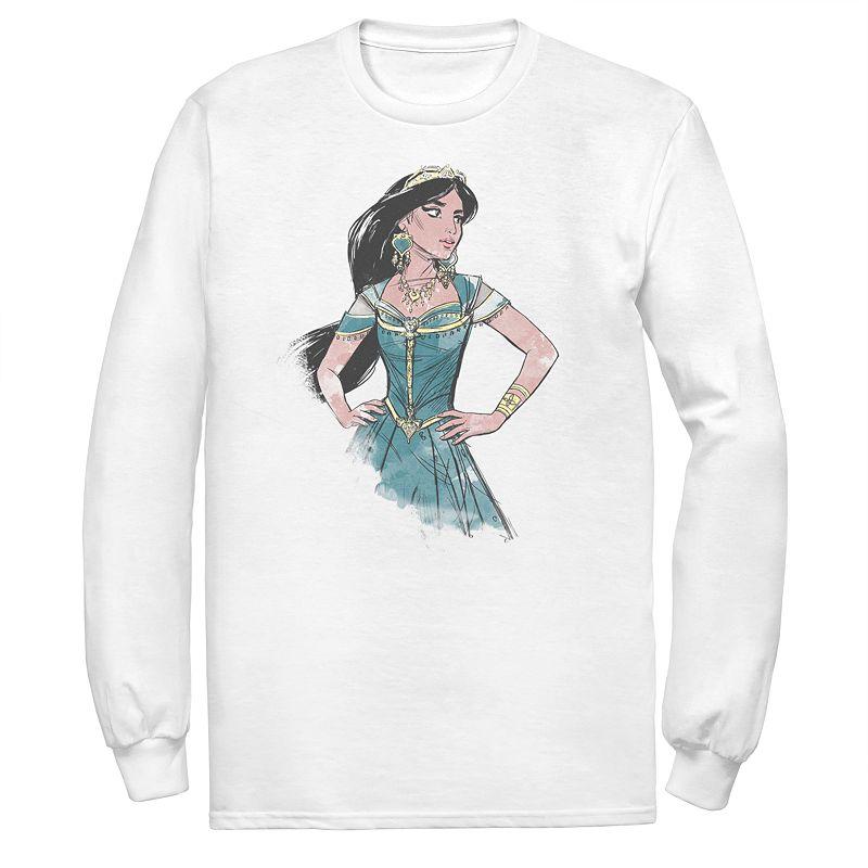 Disney's Aladdin Men's Jasmine Portrait Long Sleeve Graphic Tee,  Product Image