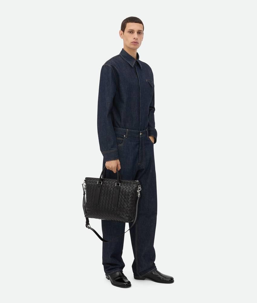Men's Intrecciato Soft Briefcase in Black Product Image