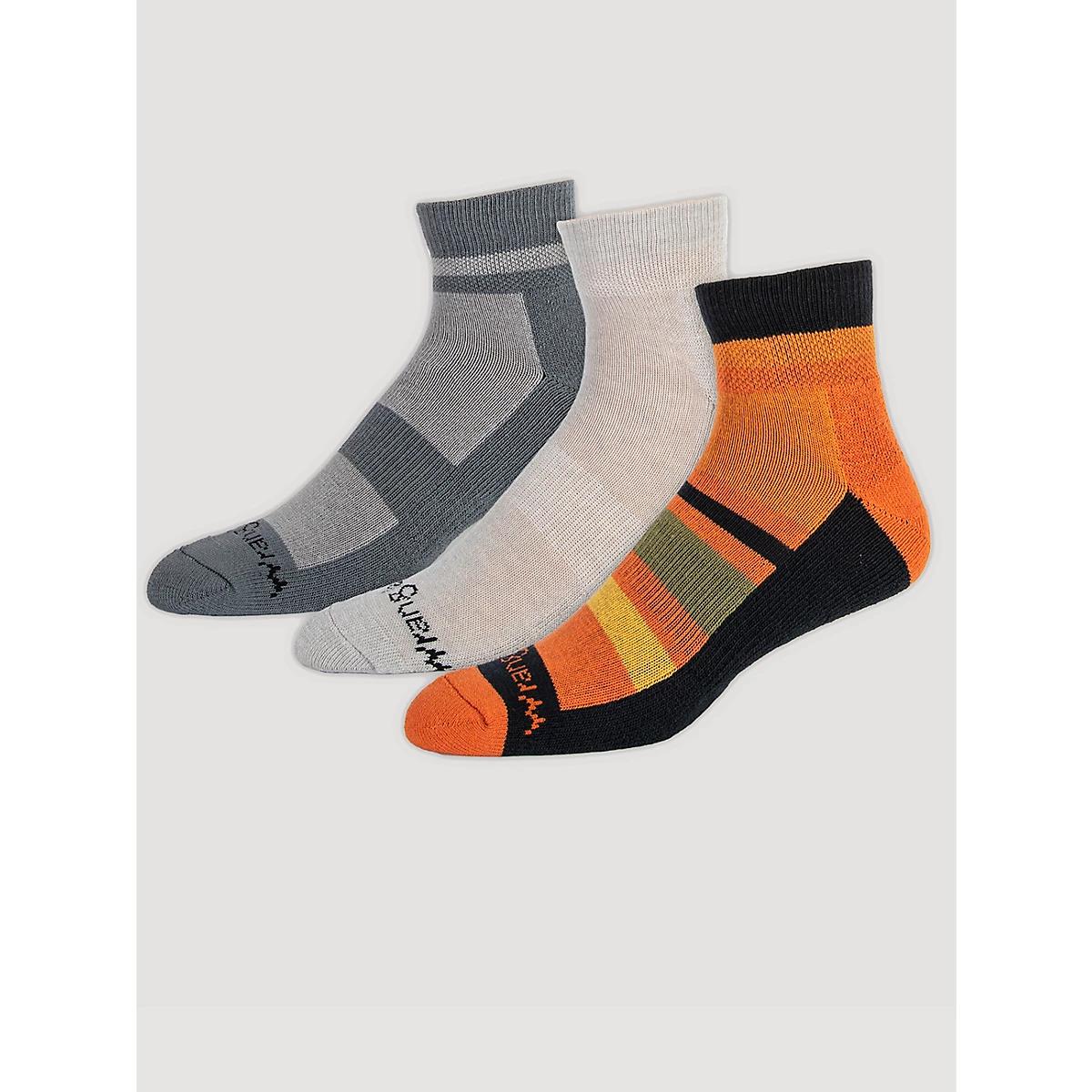 Men's Outdoor Ankle Socks (3-Pack) in Burnt Orange/Grey Product Image