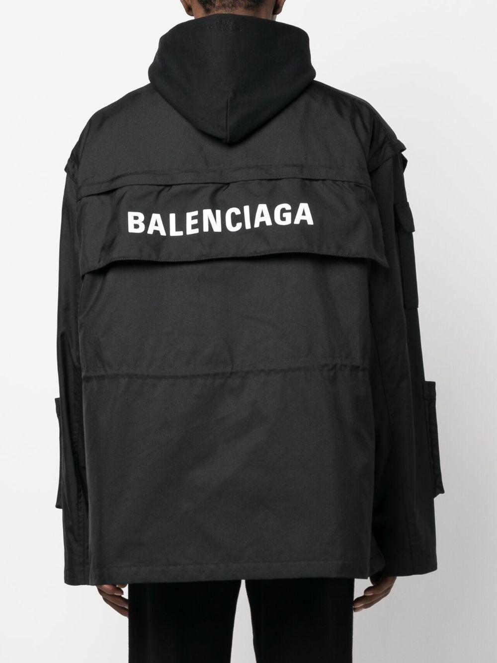 logo-print oversized technical parka Product Image