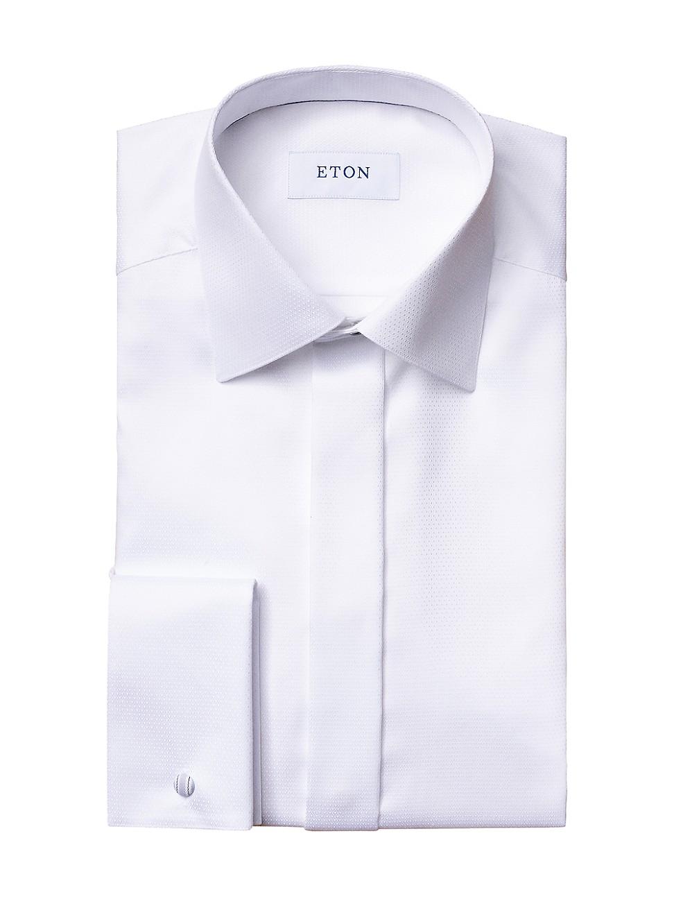 Mens Slim-Fit Diamond Weave Formal Dress Shirt Product Image