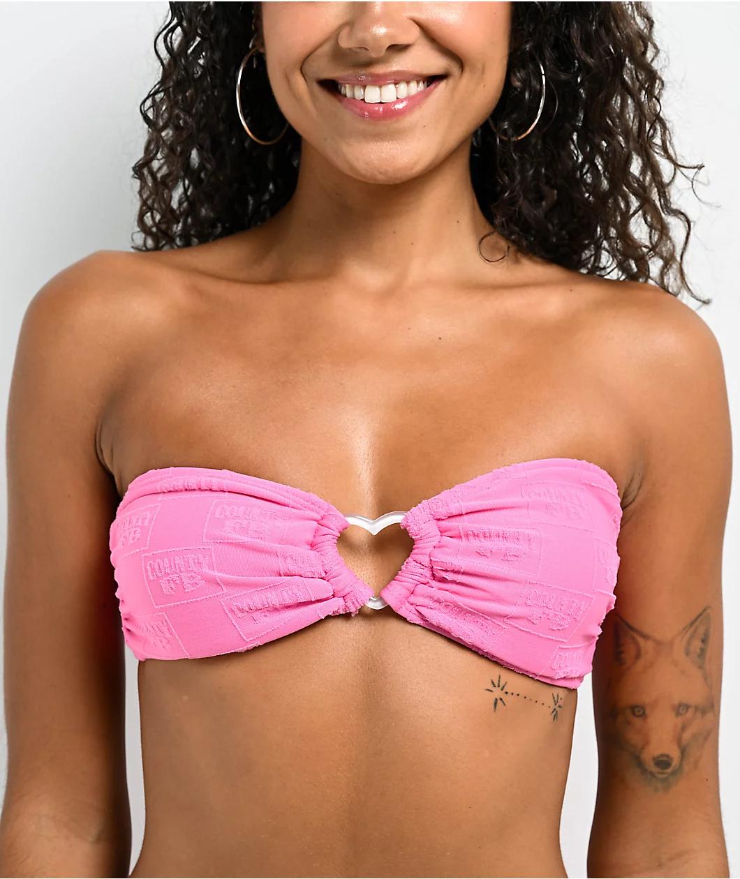 FB County OG Logo Pink Bikini Top Product Image
