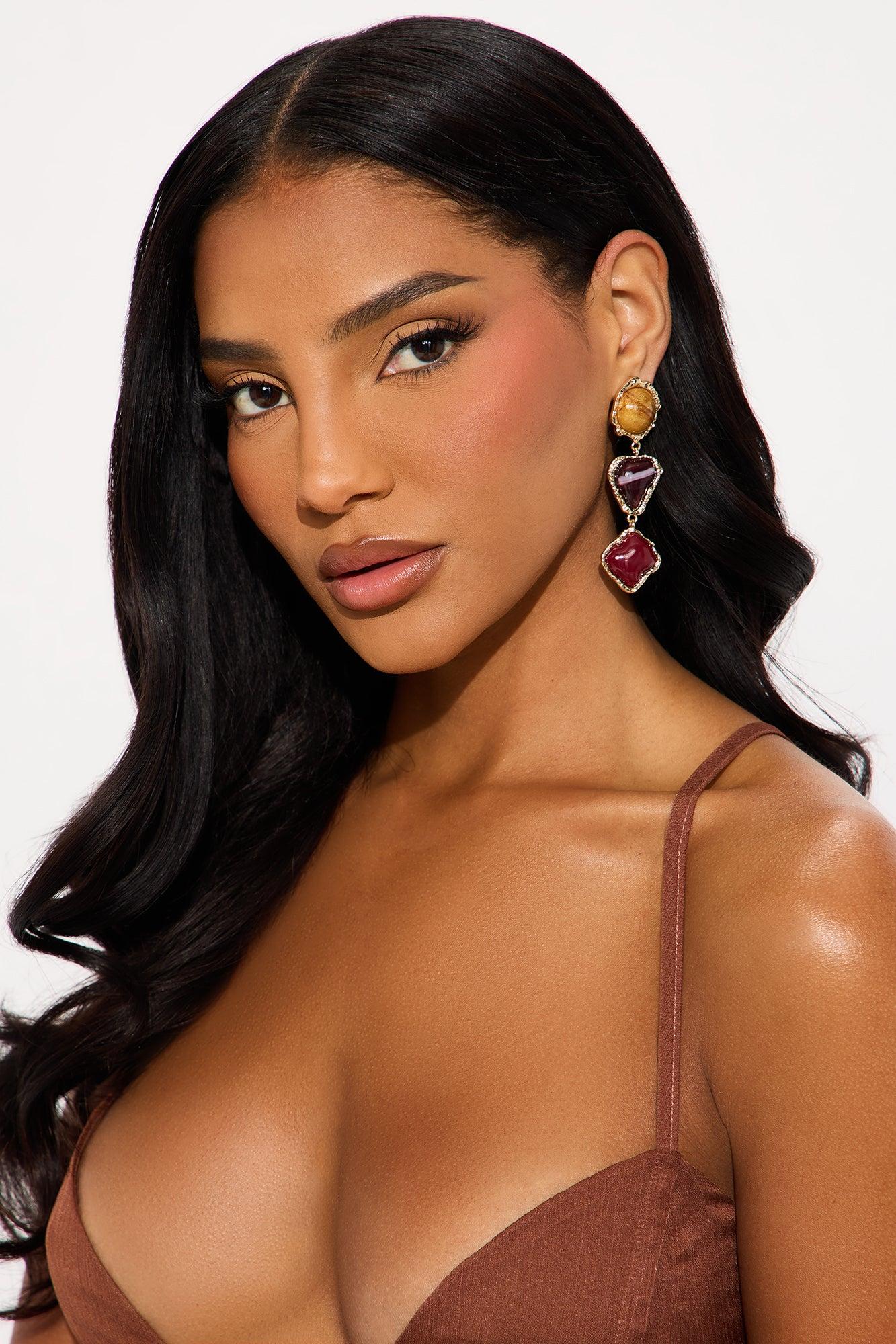 Show Off Jeweled Drop Earrings - Gold/Multi Female Product Image