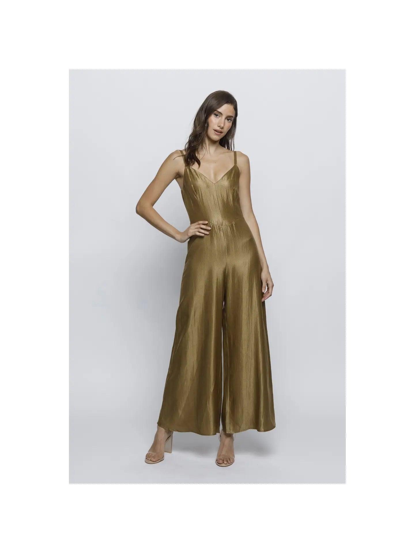 Solid Gold Wide Leg Jumpsuit Product Image
