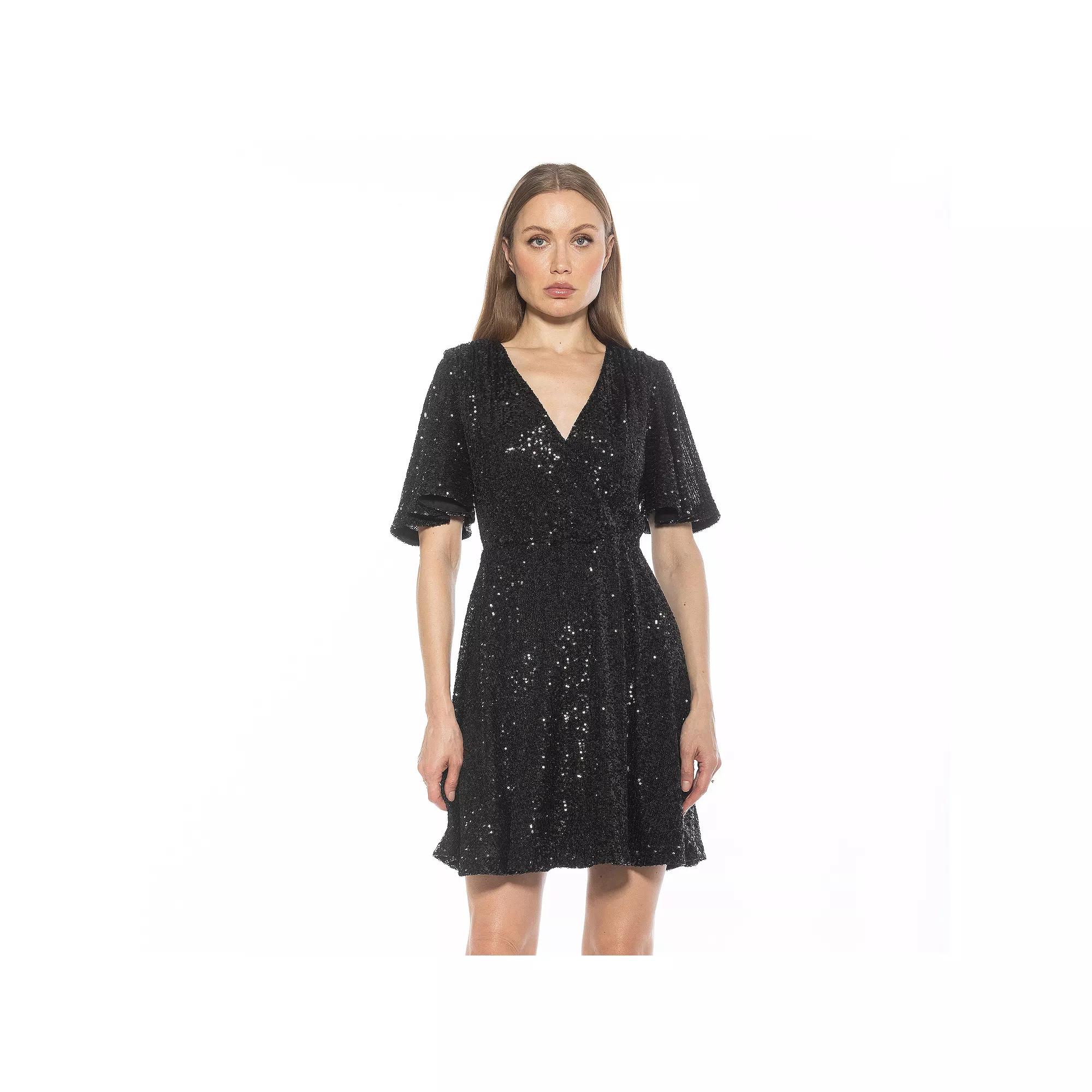 Women's ALEXIA ADMOR Oakless Flutter Sleeve Fit & Flare Dress,  Product Image