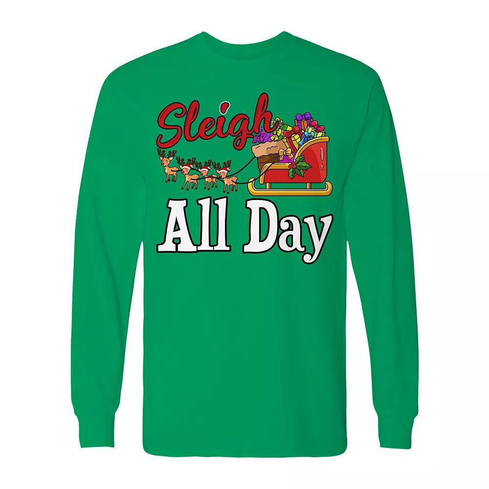 Men's Christmas Sleigh Gift Day Long Sleeve Graphic Tee, Adult Unisex,  Product Image