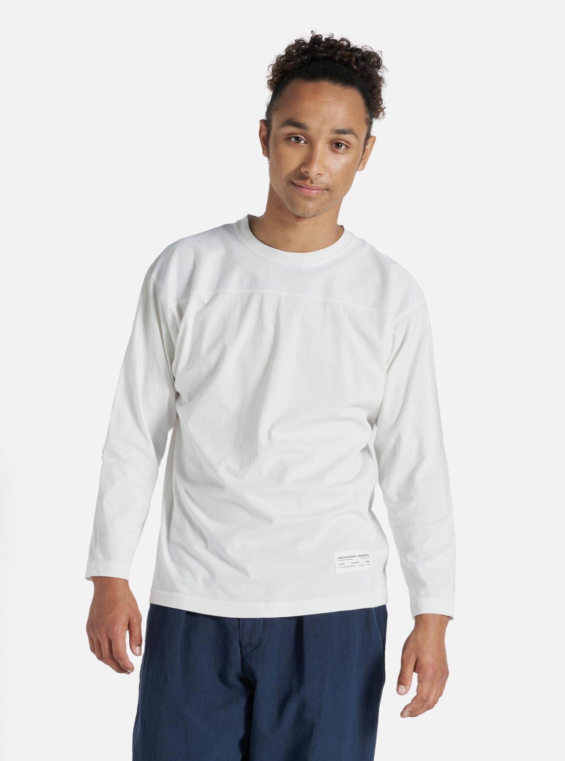 Universal Works Football Jersey in Ecru Single Jersey Product Image