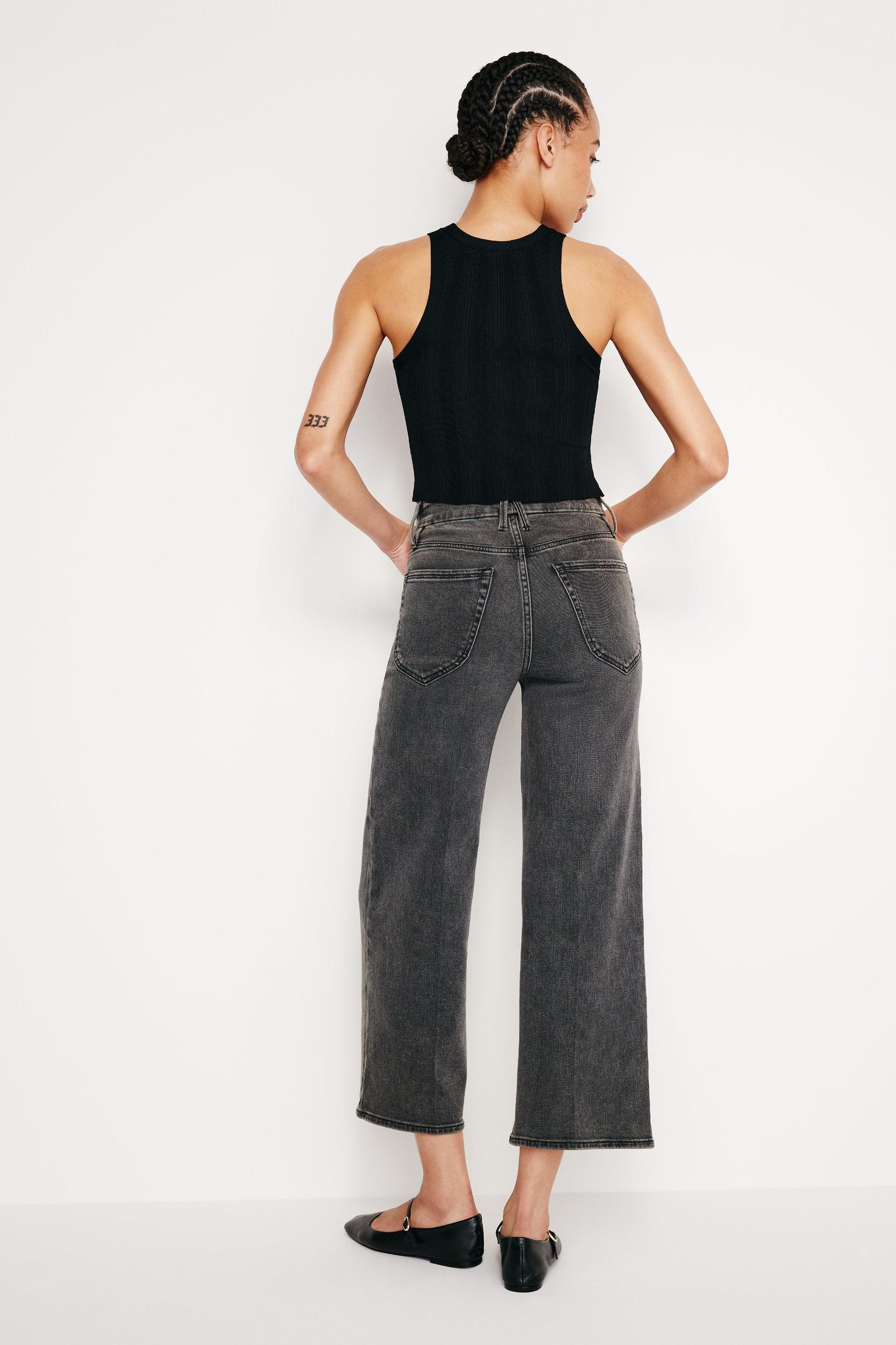 GOOD WAIST CROPPED PALAZZO JEANS | BLACK329 Product Image