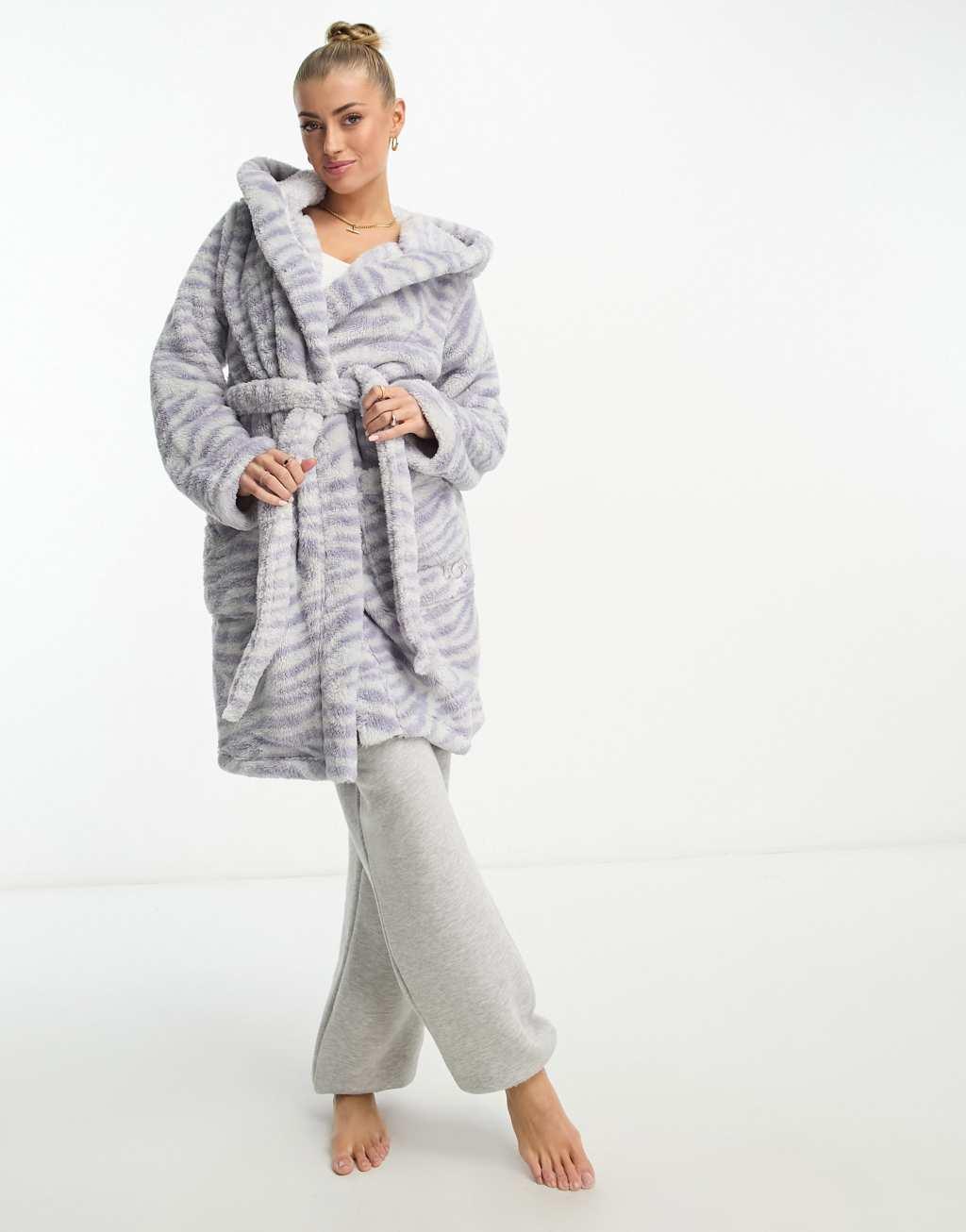 UGG Aarti cozy robe in gray zebra Product Image