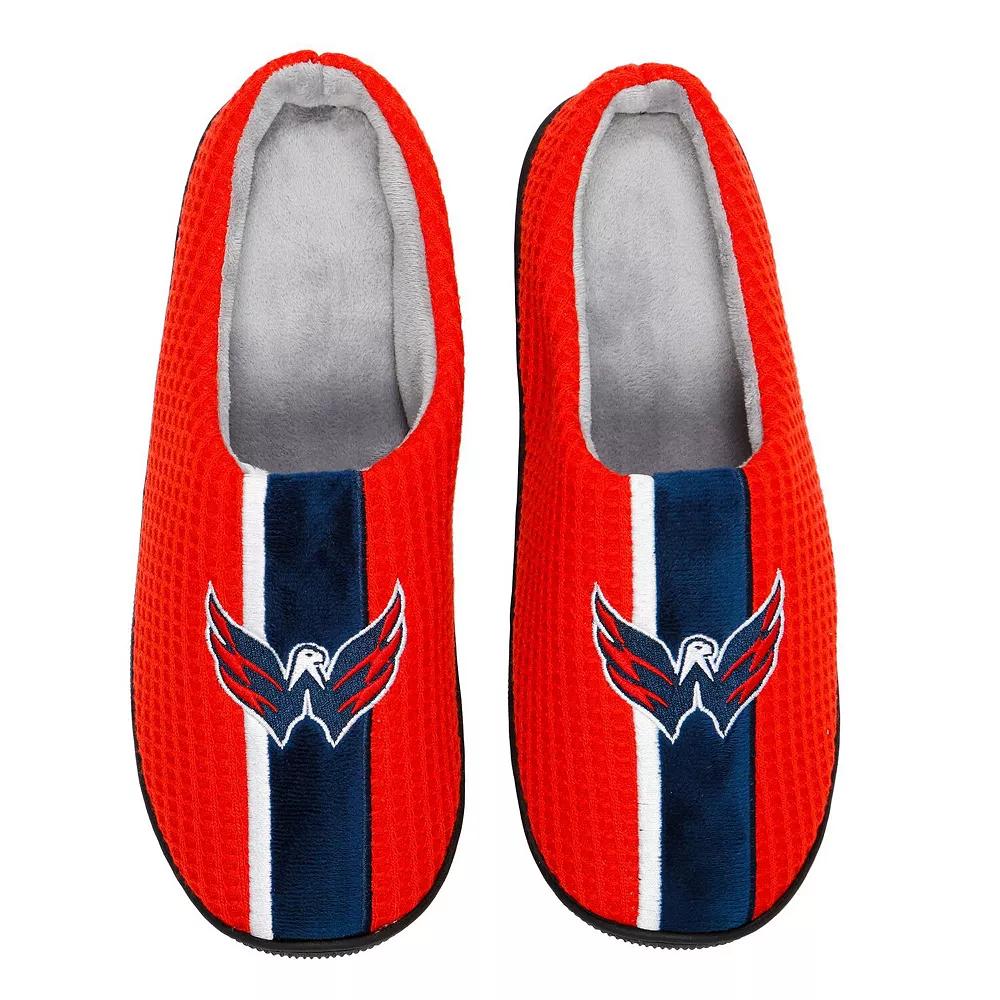 Men's FOCO Red Washington Capitals Team Stripe Memory Foam Slide Slippers, Size: XL Product Image