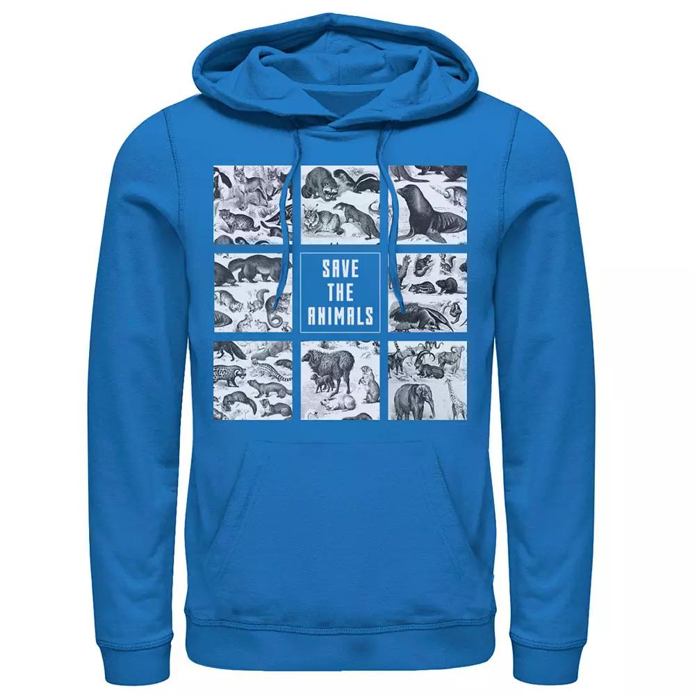 Men's Earth Day Save The Animals Box Up Hoodie, Size: 3XL, Royal Product Image