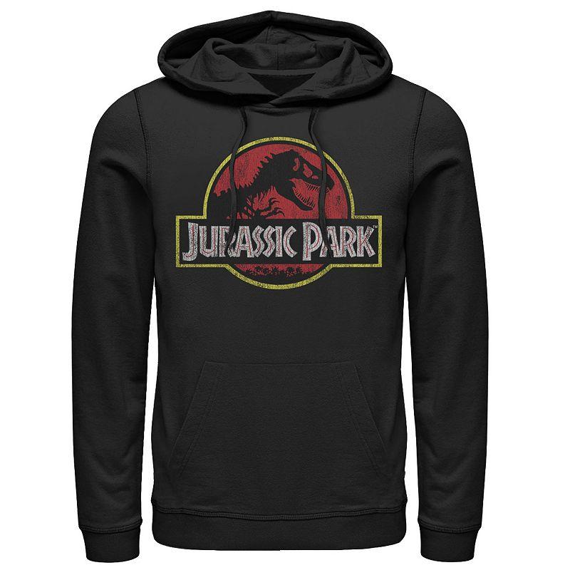 Men's Jurassic Park Distressed Original Park Logo Graphic Pullover Hoodie,  Product Image