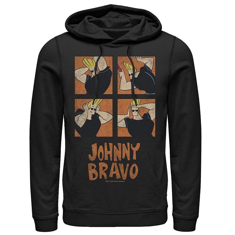 Mens Cartoon Network Johnny Bravo Box Up Hairdo Graphic Hoodie Grey Heather Product Image