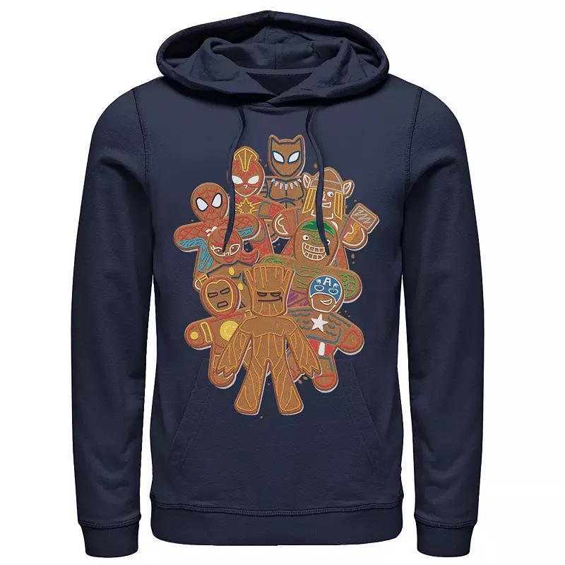 Men's Marvel Avengers Gingerbread Cookie Cluster Hoodie, Boy's, Size: Medium, Blue Product Image