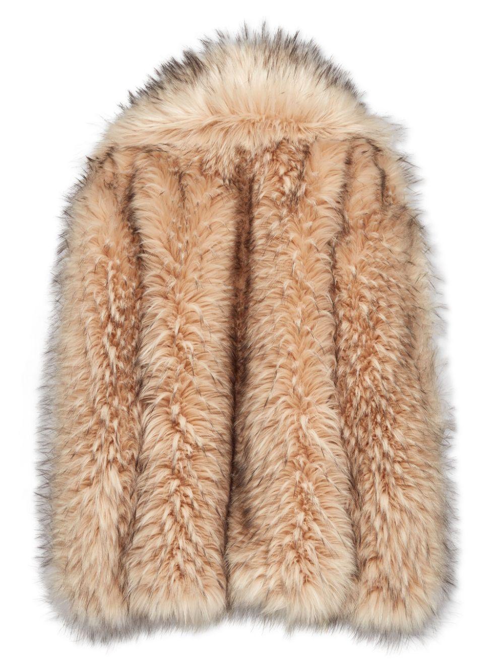 double-breasted faux-fur coat Product Image
