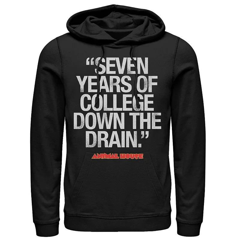Men's Animal House Seven Years Of College Down The Drain Hoodie, Size: Medium, Black Product Image