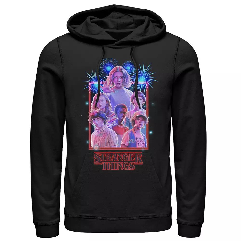 Men's Netflix Stranger Things Group Shot Fireworks Poster Hoodie,  Product Image