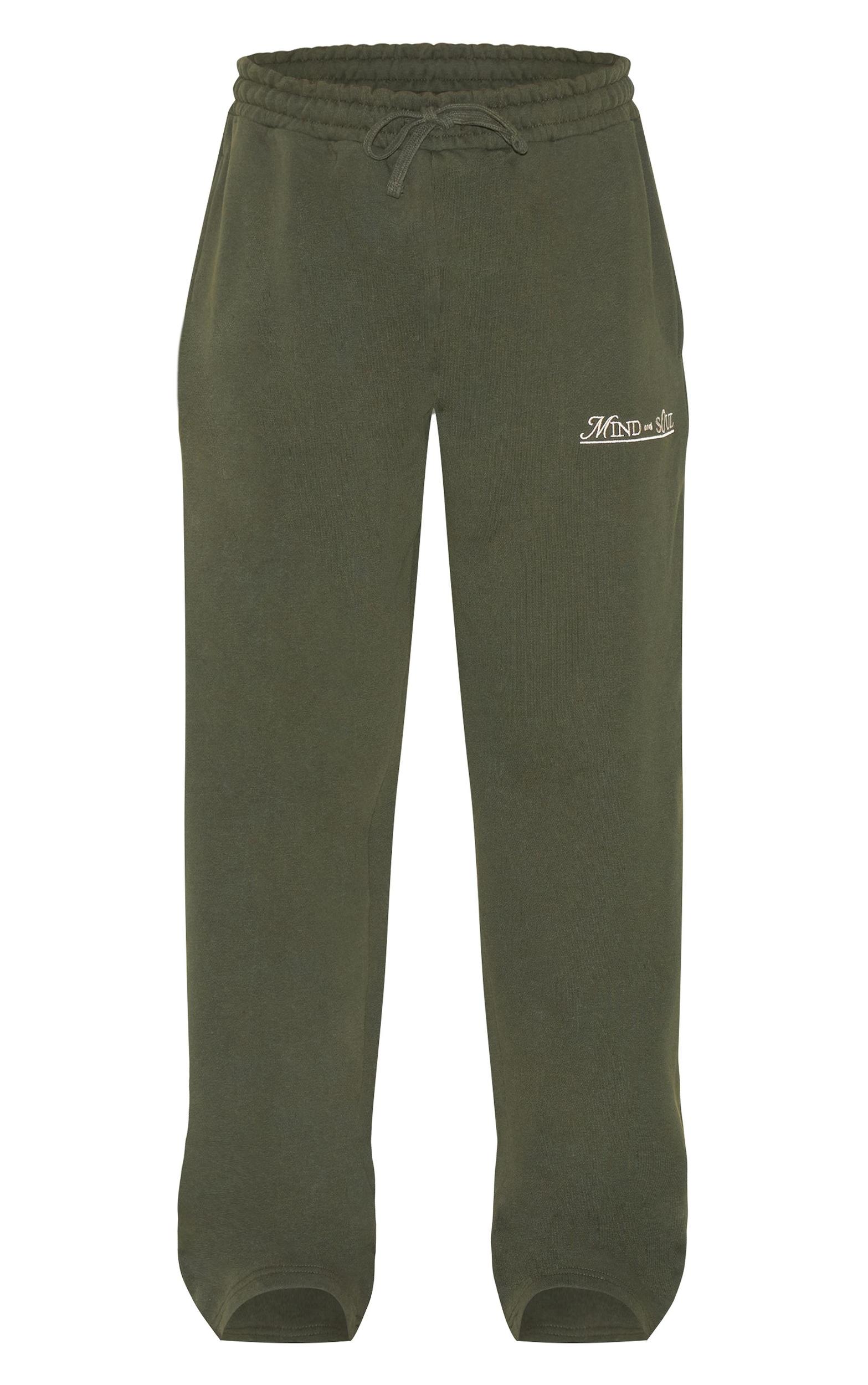 Khaki Mind & Soul Premium Print Straight Leg Sweatpants Product Image