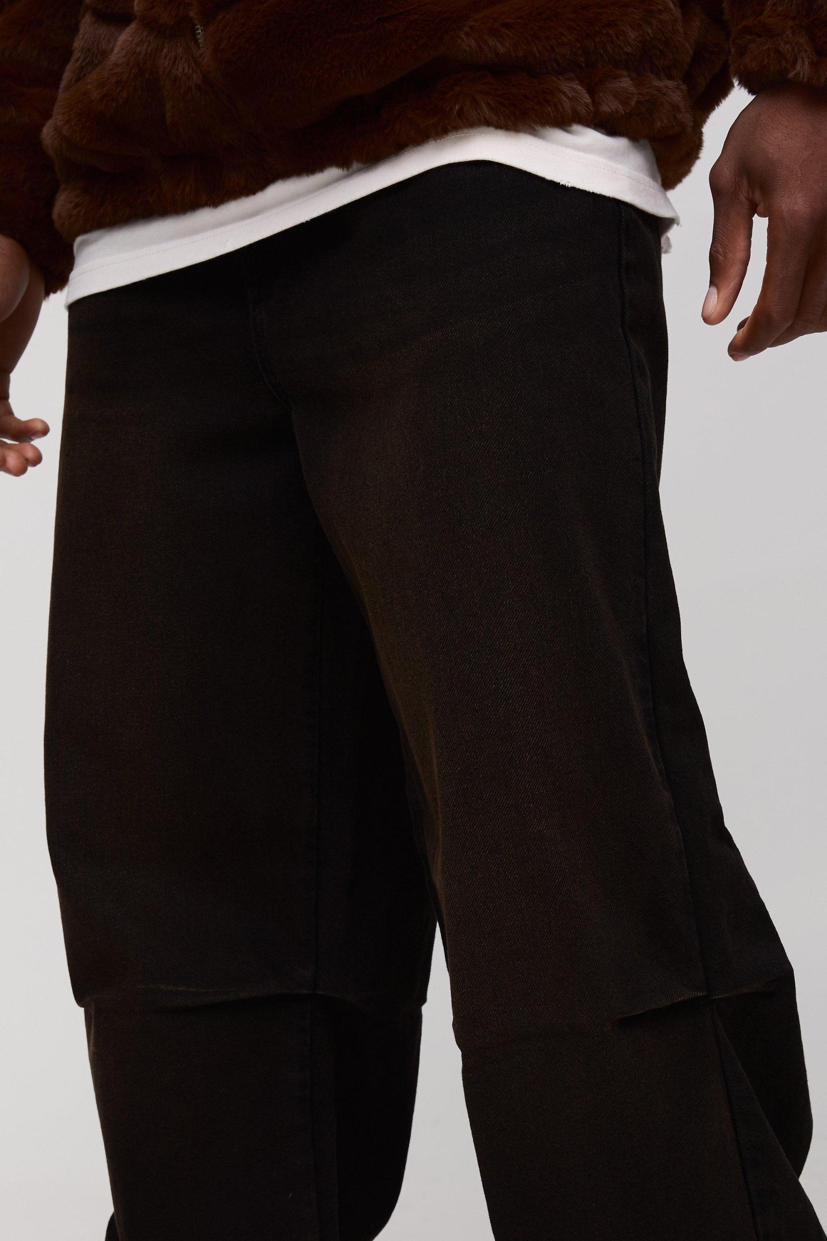 Wide Leg Rigid Pleated Dart Washed Denim Jeans | boohooMAN USA Product Image