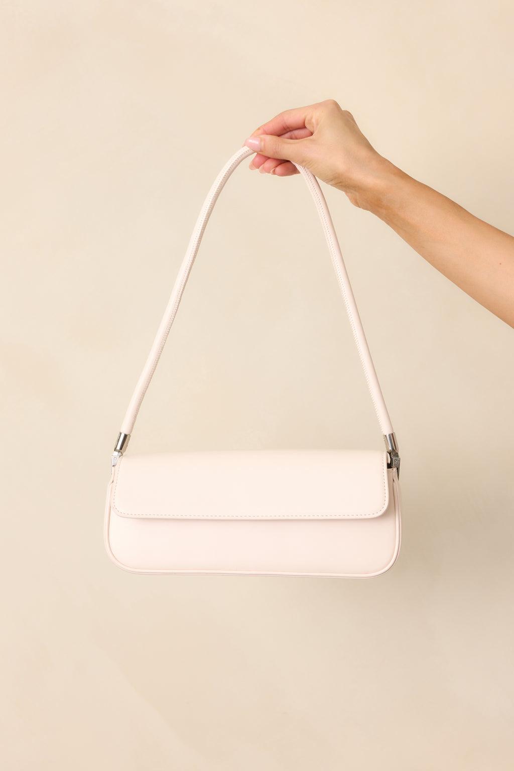 New York Nights Ivory Faux Leather Baguette Handbag Product Image