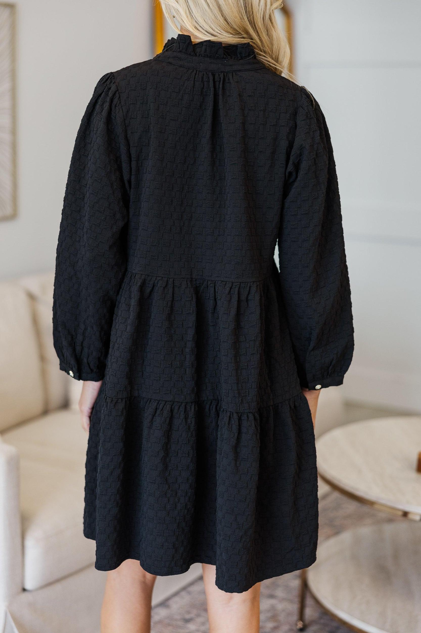 NURSING COLLECTION: All Up To You Black Textured Dress Female Product Image