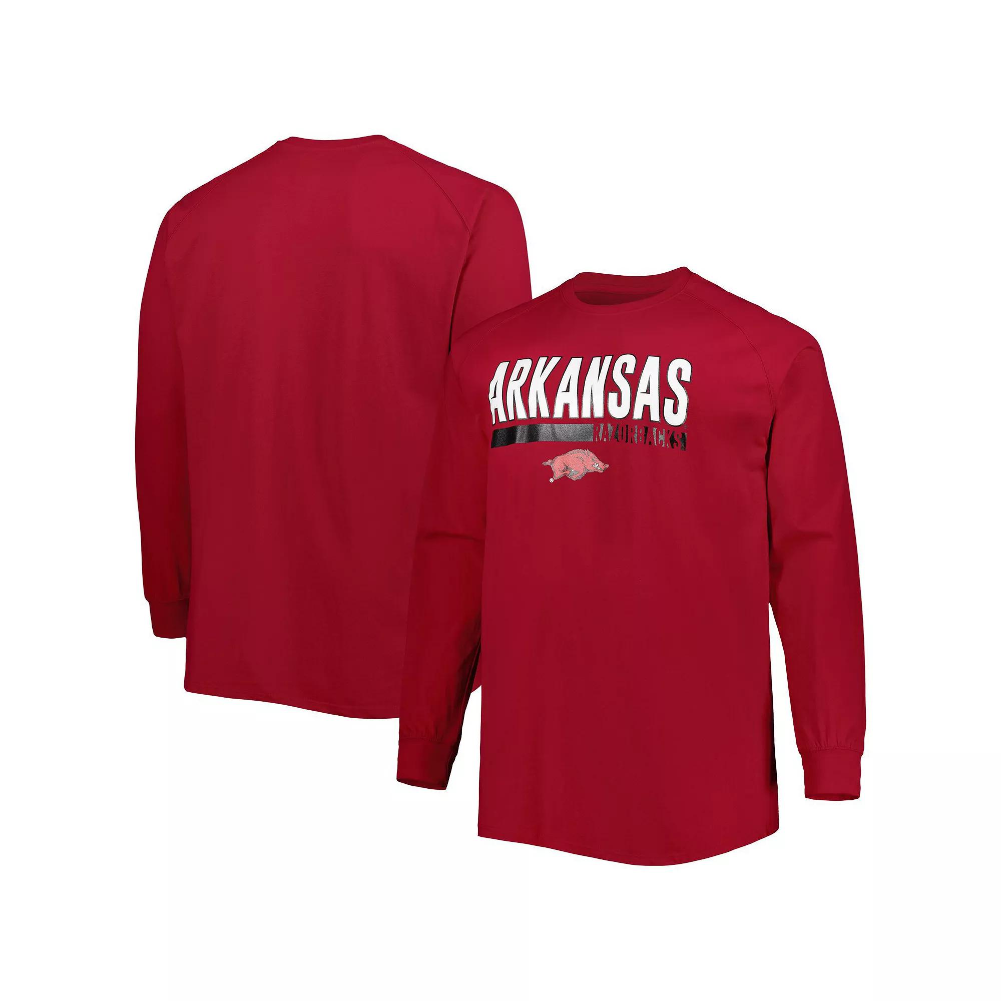 Men's Cardinal Arkansas Razorbacks Big & Tall Two-Hit Long Sleeve T-Shirt, Size: 4XLT, Red Product Image