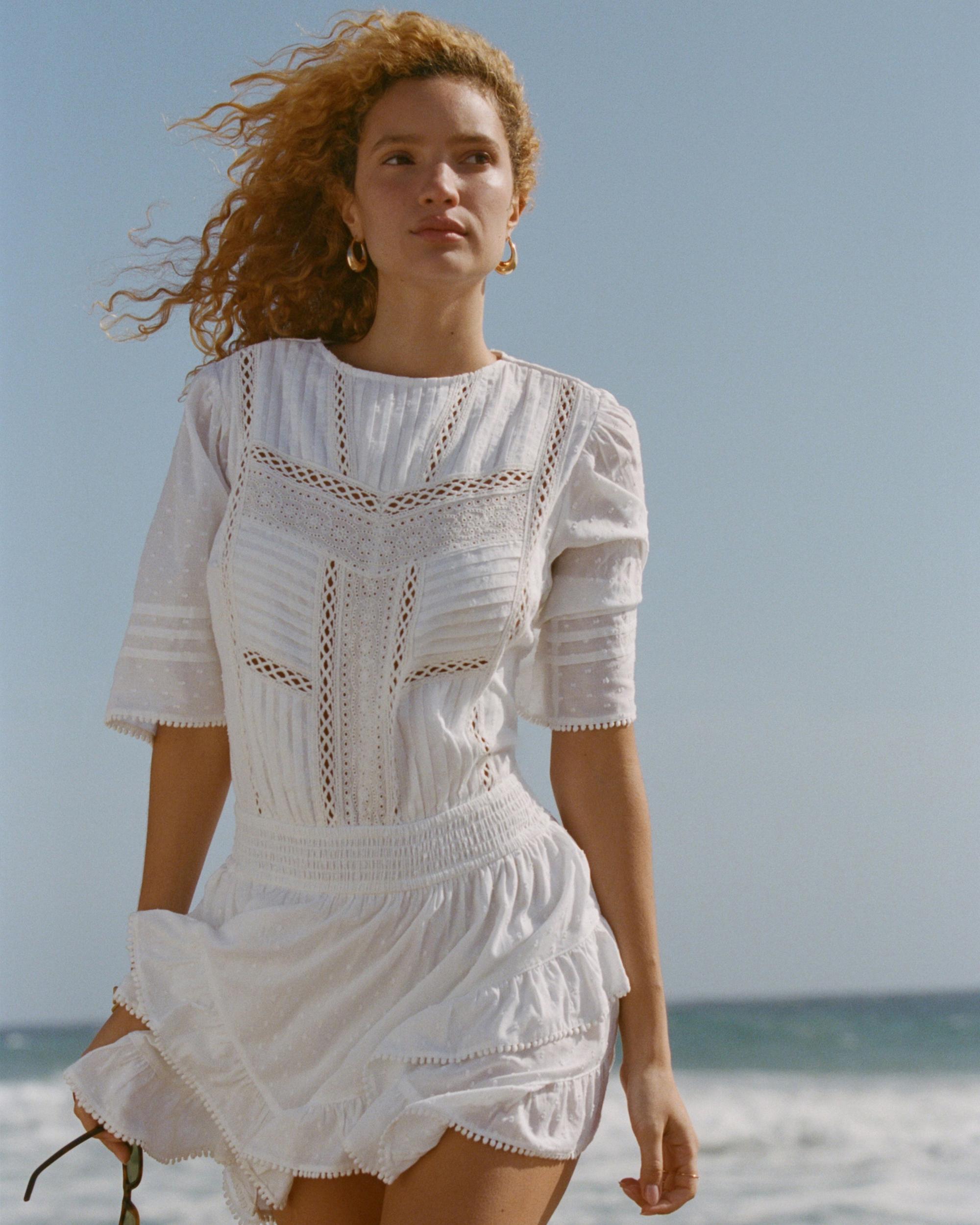 Short-Sleeve Easy Waist Ruffle Skort Product Image