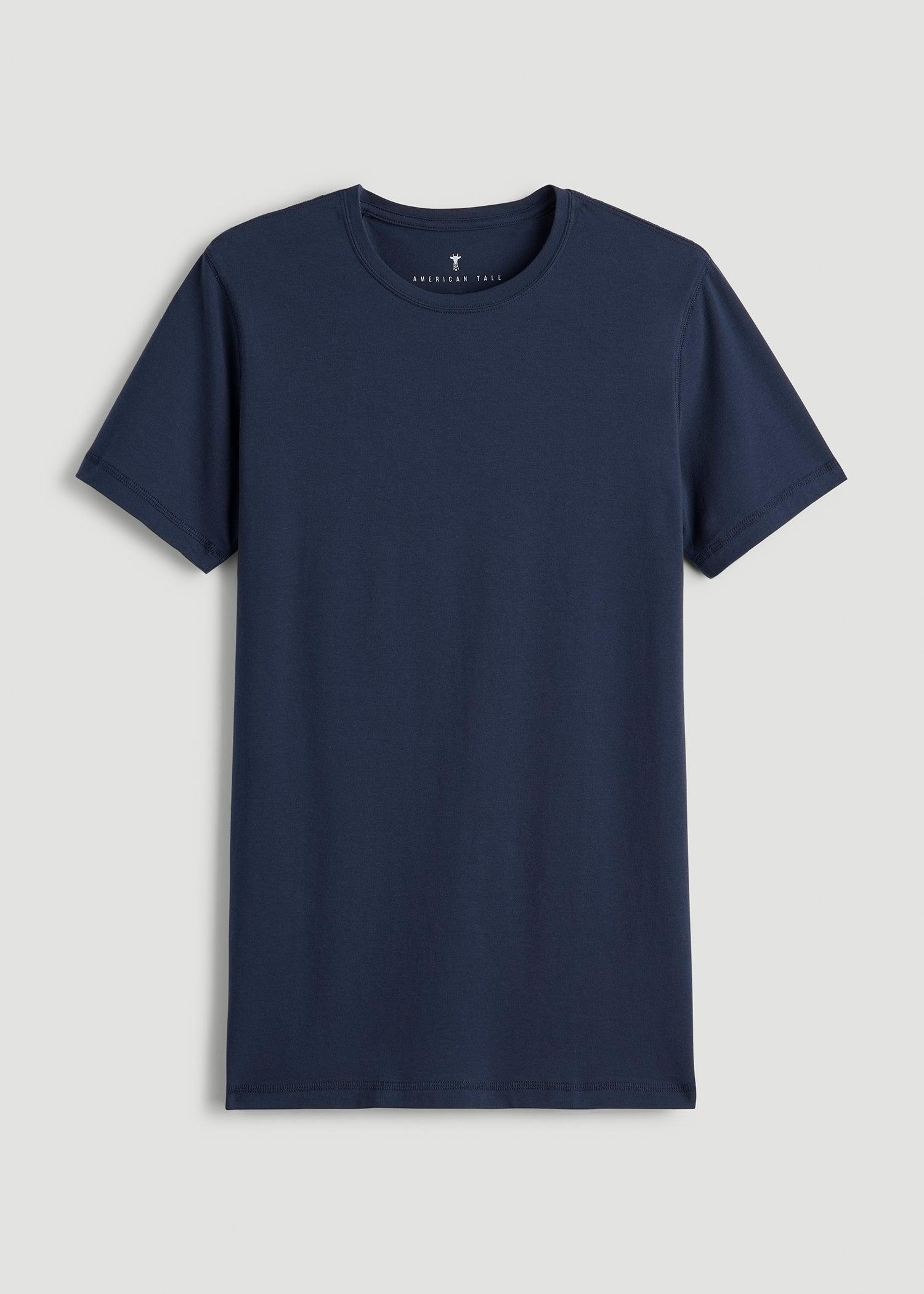 The Essential SLIM-FIT Crewneck Tee for Tall Men in Navy Male Product Image