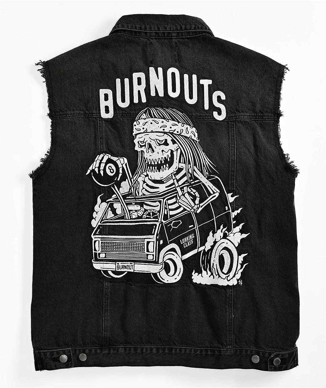Lurking Class by Sketchy Tank Burnouts Black Denim Vest Product Image