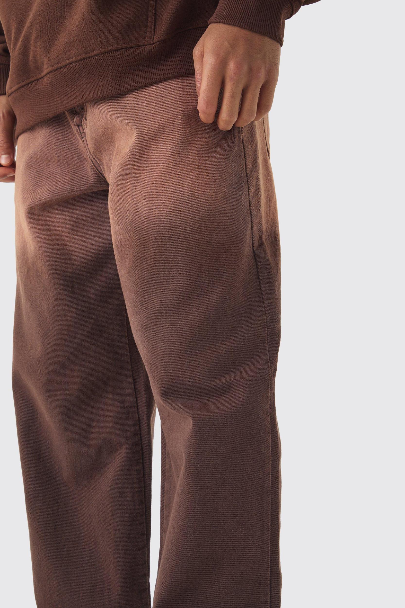 Fixed Waist Relaxed Raw Hem Washed Pants | boohooMAN USA Product Image