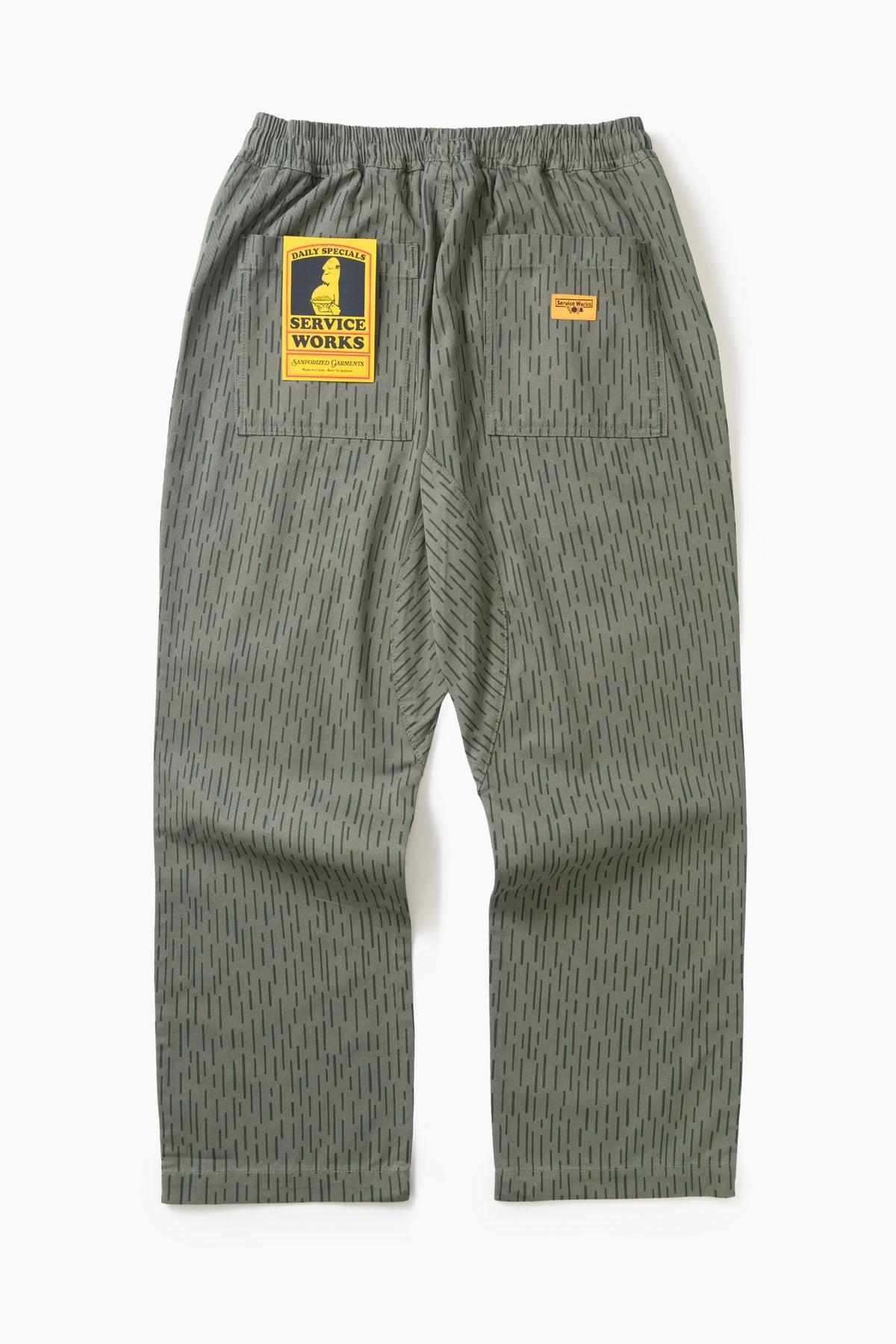 Service Works - Patterned Chef Pants - Raindrop Green Product Image