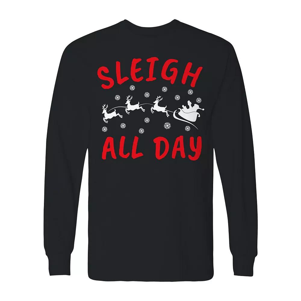Men's Christmas Sleigh All Day Long Sleeve Graphic Tee, Adult Unisex,  Product Image