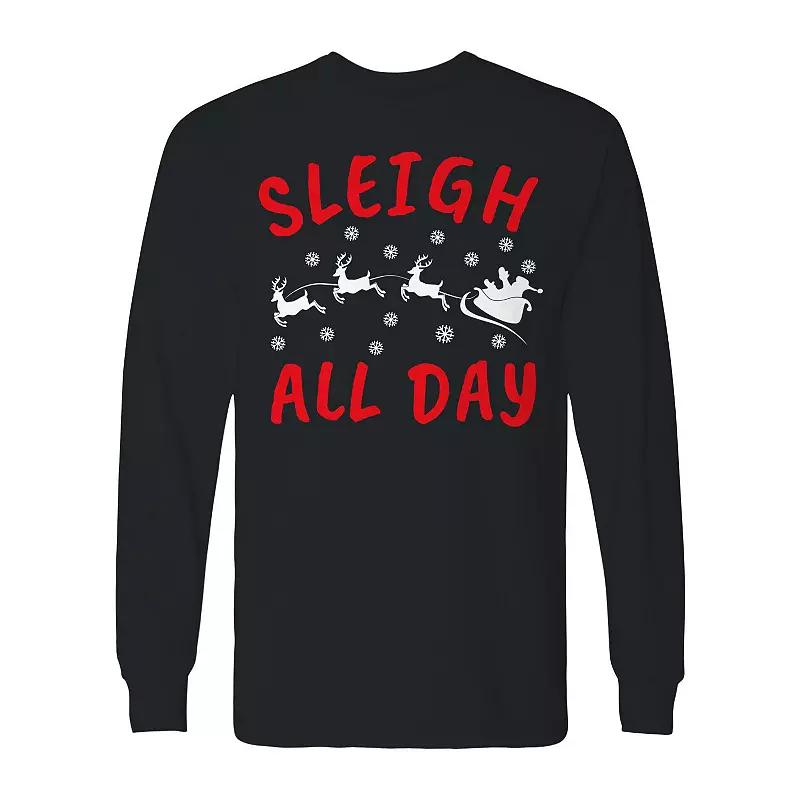 Men's Christmas Sleigh All Day Long Sleeve Graphic Tee, Adult Unisex,  Product Image