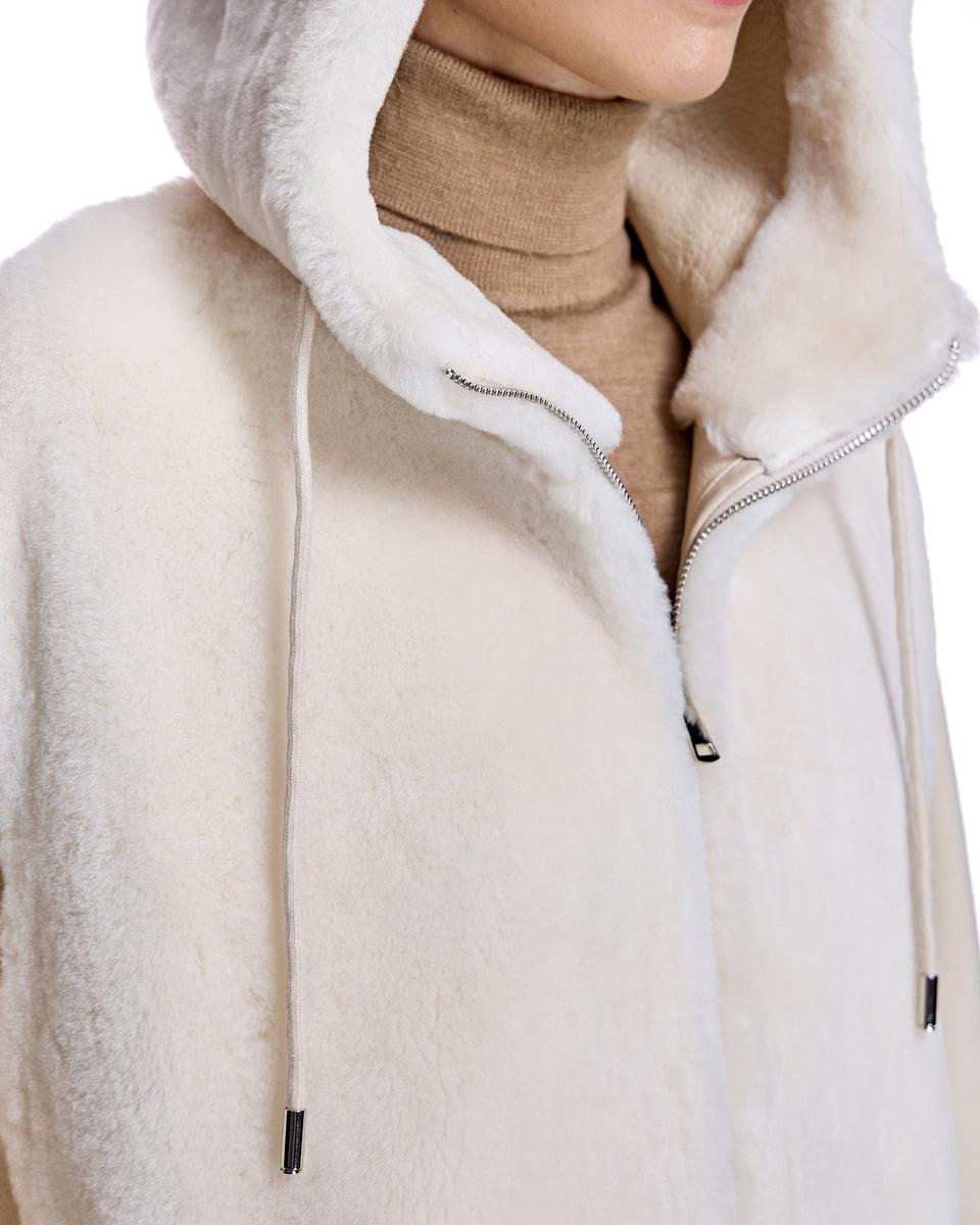 Hooded Shearling and Wool Jacket-Maximilian Product Image