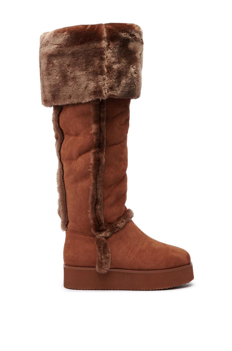 AZALEA WANG ICELANDER BROWN FUR BOOT Product Image