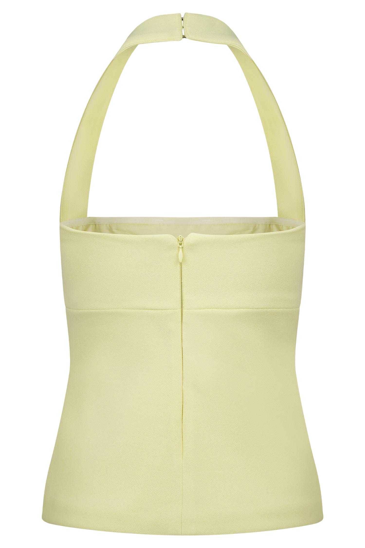 Amelita Suiting Halter Top - Pale Lemon Product Image