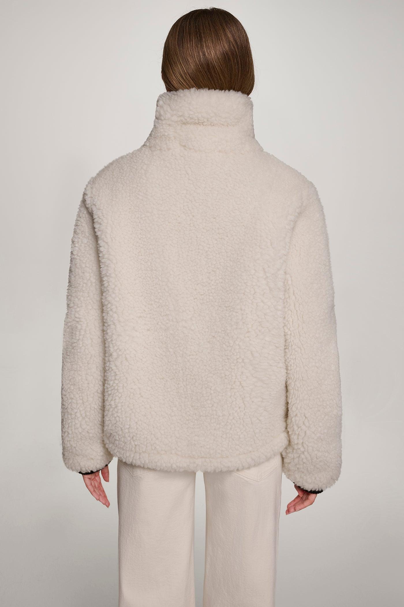 ZIP SHERPA JACKET WITH BUCKLE COLLAR Product Image