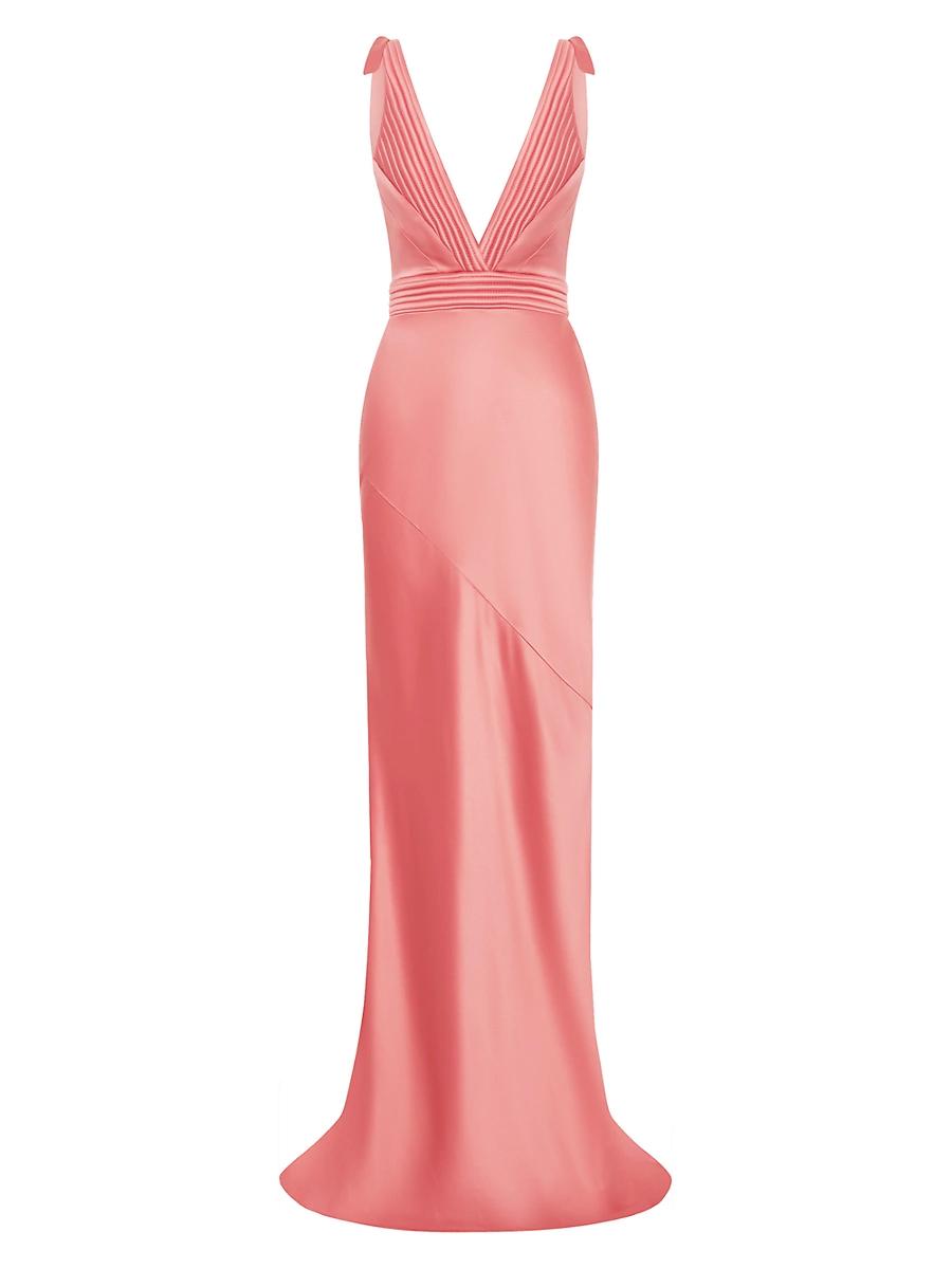 Womens Signature Beloved Sleeveless Satin Gown Product Image